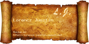 Lorencz Jusztin névjegykártya