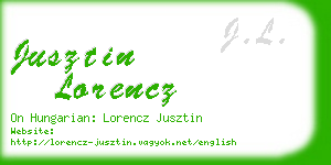 jusztin lorencz business card